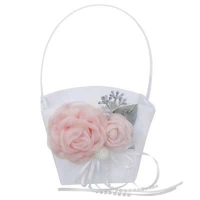 Holibanna Wedding Petal Basket for Bride Handheld Flower Storage Basket for Weddings Anniversaries and Special Events Fabric Design Handle for Easy Carrying