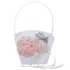 Holibanna Wedding Petal Basket for Bride Handheld Flower Storage Basket for Weddings Anniversaries and Special Events Fabric Design Handle for Easy Carrying view 1