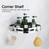 Gsycle Modern Minimalist Silver Triangular Corner Shower Caddy Shower Holder Hollow Triangular Corner Shelf for Home Bathroom view 3