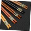Ciieeo 5pairs Japanese Style Natural Wood Chopsticks Set Non- Reusable Tableware for Home Dining Sushi Nights and Lightweight Utensils for Travel view 3