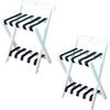 2Pcs Luggage Rack Luggage Stands for Suitcases Foldable, Home Solid Wooden Foldable Luggage Rack, Travel Bag Guest Room Storage Shelf, Suitcase Stand with Nylon Straps, for Hotel, Bedroom, Closet ( Co view 1