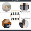 2Pcs Luggage Rack Luggage Stands for Suitcases Foldable, Home Solid Wooden Foldable Luggage Rack, Travel Bag Guest Room Storage Shelf, Suitcase Stand with Nylon Straps, for Hotel, Bedroom, Closet ( Co view 3