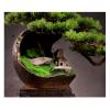 Artificial Bonsai Tree Artificial Bonsai Tree 22.4in Large Green Simulation Welcome Pine Bonsai Tree Living Room Office Desktop Decor Simulation Potted Plant Artificial Plants Indoor Fake Plants Bonsa view 3