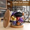 Coffee Pod Holder with Lid - Large Capacity Black K Cup Holder Organizer for Counter - Coffee Bar Accessories Decor Station for Pods, Espresso, Capsules, Creamer(Prismatic Grid) view 4