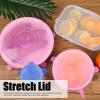 6Pcs Silicone Stretch Lids, Soda Can Covers Lids Bowl Covers Reusable Elastic Food Covers for Various Food Containers Use(Pink) view 2