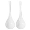 1set White Porcelain Soup Spoons Heavy Duty Ceramic Ladles for Serving Soups Stews and Ramen Homes Hotels and Restaurants view 1