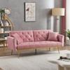 Convertible Futon Sofa Bed, Modern Reclining Futon Loveseat Couch with 2 Pillowa Sleeper Sofa for Dorm Room Living Room Bedroom Office view 3