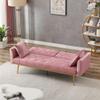 Convertible Futon Sofa Bed, Modern Reclining Futon Loveseat Couch with 2 Pillowa Sleeper Sofa for Dorm Room Living Room Bedroom Office view 4