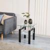 2-Piece Clear Tempered Glass Small Table, End Table for Living Room, Sofa Table view 2