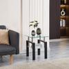 2-Piece Clear Tempered Glass Small Table, End Table for Living Room, Sofa Table view 4