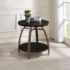 Andre Dark Grey and Black Nickel End Table view 1