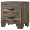 1pc Transitional 2-Drawer Nightstand with Metal Hardware Rustic Gray Finish Bedroom Furniture view 1
