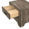 1pc Transitional 2-Drawer Nightstand with Metal Hardware Rustic Gray Finish Bedroom Furniture view 2