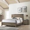 1pc Transitional 2-Drawer Nightstand with Metal Hardware Rustic Gray Finish Bedroom Furniture view 4