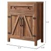 Modern Farmhouse Double Barn Door Accent Cabinet, 30 Inch, Light Brown, Compatible with CD-070AB view 2