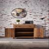 Modern Farmhouse Double Barn Door Accent Cabinet, 30 Inch, Light Brown, Compatible with CD-070AB view 3