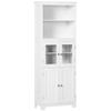 63" Small Buffet with Hutch, 4-Door Kitchen Pantry, Freestanding Storage Cabinet with Adjustable Shelf for Dining Room, Living Room, White view 1