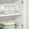 63" Small Buffet with Hutch, 4-Door Kitchen Pantry, Freestanding Storage Cabinet with Adjustable Shelf for Dining Room, Living Room, White view 3