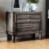 Modern Gray Finish 1pc Nightstand Solidwood Hidden Drawer Nickel Round Knob Bedside Table Bedroom view 1