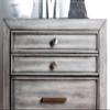 Modern Gray Finish 1pc Nightstand Solidwood Hidden Drawer Nickel Round Knob Bedside Table Bedroom view 2