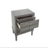 Modern Gray Finish 1pc Nightstand Solidwood Hidden Drawer Nickel Round Knob Bedside Table Bedroom view 3
