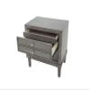 Modern Gray Finish 1pc Nightstand Solidwood Hidden Drawer Nickel Round Knob Bedside Table Bedroom view 4