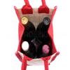 CleverDelights 4-Bottle Burlap Wine Tote - 14" x 6" x 6" - Jute Burlap with Sturdy Cotton Handles - Reusable Wine Shopping Bag view 3