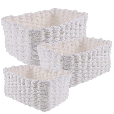 Garneck 1Set Paper Rope Storage Basket Multi-functional Woven Baskets for Organizing Clothes Toys Cosmetics Stylish Home Decor Bins