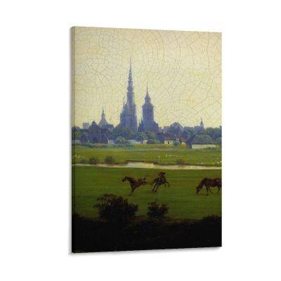 World Famous Oil Paintings Romanticism Prairies Prs De Greifswald (1820-22) Caspar David Friedrich Canvas Wall Art Poster Decorative Bedroom Modern Home Print Picture Artworks Posters 24x36inch(60x90