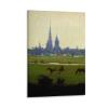World Famous Oil Paintings Romanticism Prairies Prs De Greifswald (1820-22) Caspar David Friedrich Canvas Wall Art Poster Decorative Bedroom Modern Home Print Picture Artworks Posters 24x36inch(60x90 view 1