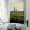 World Famous Oil Paintings Romanticism Prairies Prs De Greifswald (1820-22) Caspar David Friedrich Canvas Wall Art Poster Decorative Bedroom Modern Home Print Picture Artworks Posters 24x36inch(60x90 view 3