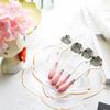 SEELLODGE Silverware Flatware Cutlery Set, 4Pcs Stainless Steel Coffee Stirring Spoon Dessert Spoon Ceramic Handle Rose Flower Spoon (Color : White Silver) view 3