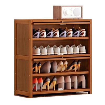 CHICKEN Shoe Rack Free Standing Shoe Storage Organizer for Entryway, Large Capacity Bamboo Shoe Cabinet with Flip Door, Modern Shoe Storage Cabinet Shoe Organizer (Color : 5-Layers 70cm)