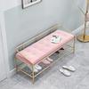 Entryway Bench, Shoe Bench for Living Room, 80CM Shoe Storage Bench with Metal Frame Shoe Stool with Back Hallway Free Standing Shoe Racks for Entryway, Living Room, Bedroom (Color : Pink) view 2