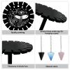 CRASPIRE Mushroom Pendulum Shelf with 3Pcs Crystal Pendant Moon Phase Display Holder Stand Black Wooden Dowsing Divination Metaphysical Boards Witchy Stuff for Home Hanging Stone Essential Oil Decor view 3