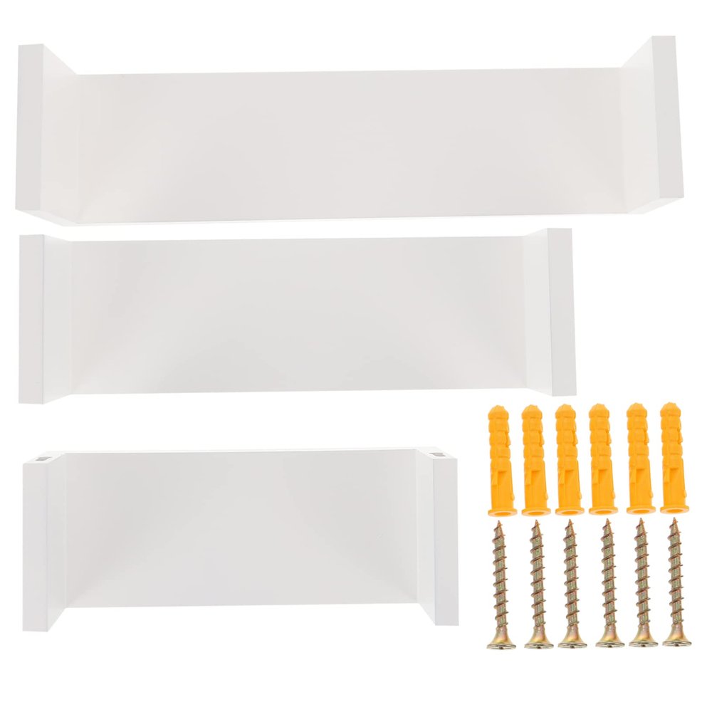 ABOOFAN 3pcs Wall-Mounted Rack Holder Wooden Storage Shelf Home Wall Sundries Stand Space-Saving Decor