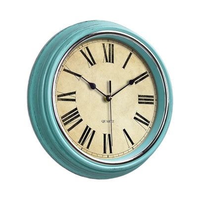 QukAn Vintage Living Room Decoration Wall, Hanging Clock Silent Living Room Decoration, Clock Home Art Quartz Wall Clock (Color : Roman digital-03)