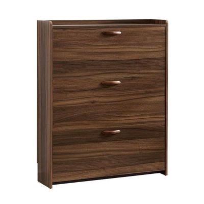 CHICKEN Shoe Rack Shoe Storage Cabinet with 3 Flip Drawers, Freestanding Shoe Organizer for Entryway, Narrow Shoe Rack Cabinet, Rustic Brown Shoe Organizer (Size : 100x17x110cm)