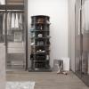 HomVent Rotating Shoe Rack, Wooden 7-Tier Spinning Shoe Rack Tower, Free Standing 360 Revolving Shoe Organizer Shoe Storage Shelf Can Hold Over 28 Pairs Shoes for Entryway Living Room (7-Tier, Gray1) view 2