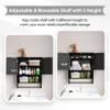 Mino Kesper Black Bathroom Cabinet with Towel Rack, Bathroom Wall Cabinet with 2 Doors and Adjustable Shelf, Medicine Cabinet Wall Mount, Over The Toilet Storage view 4