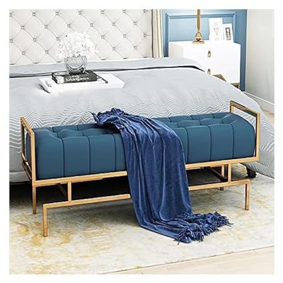 Entryway Bench, Shoe Bench for Living Room, Luxurious End of Bed Bench, Leather Upholstered Bedroom Bench Bench Seat,Modern Multifunction Shoe Bench Entryway Bench (Size : 80x35x45cm(31x14x18inch))