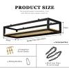 Ceiling-Mount Shelf, Hang Shelving with Iron Chain, Single Layer Floating Storage Rack Plant Stand Wine Bottle Holder Book Shelves, Black Display Stand for Restaurant, Kitchen, Bar ( Size : 100x25x15c view 2