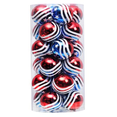 4th of July Hanging Ornaments,30PCS Shatterproof Patriotic Ball Ornaments for Christmas Tree Veterans Day Independence Day Home Wall Decoration