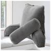 AKYLDI Reading Pillow, Sit up Pillow with Arms and Pockets/Washable Cover, Reading Pillow for Bed for Reading Gaming,Grey view 1