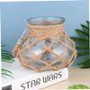 Ciieeo Sleek Rope Glass Vase Home Office Decor Green Flower Pot Gourd Pattern view 2