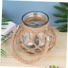 Ciieeo Sleek Rope Glass Vase Home Office Decor Green Flower Pot Gourd Pattern view 4