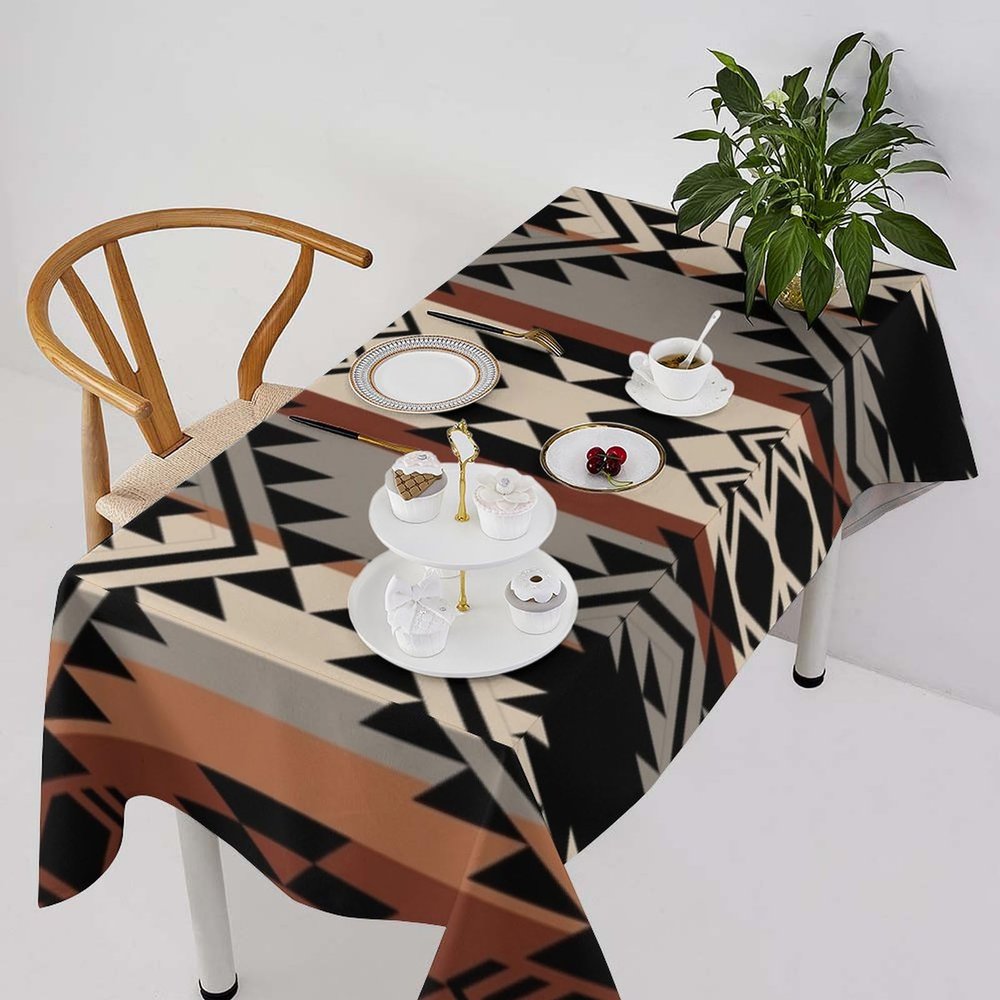 Aztec Tablecloth, Tribal Geometric Pattern Table Cover Rustic Native Table Decoration, Southwestern Style Waterproof Washable Table Cloths for Kitchen Dining Party Decor Rectangle 60x120 Inch