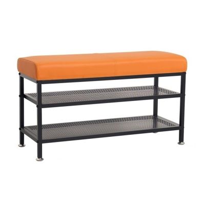 CHICKEN Shoe Rack Shoe Bench, 2-Tier Shoe Bench with Storage Selves, Metal Shoe Organizer with Cushion Padded Seat for Entryway Shoe Organizer (Color : 100 * 32 * 45cm)