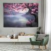POUDHA Japanese Tapestry for Bedroom Aesthetic,Cherry Blossom Landscape Tapestry Wall Hanging, Ocean Nature Scenery Wave Wall Tapestry for Living Room Office Dorm Asia Art Decor 60x40 Inch view 1