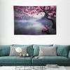 POUDHA Japanese Tapestry for Bedroom Aesthetic,Cherry Blossom Landscape Tapestry Wall Hanging, Ocean Nature Scenery Wave Wall Tapestry for Living Room Office Dorm Asia Art Decor 60x40 Inch view 2